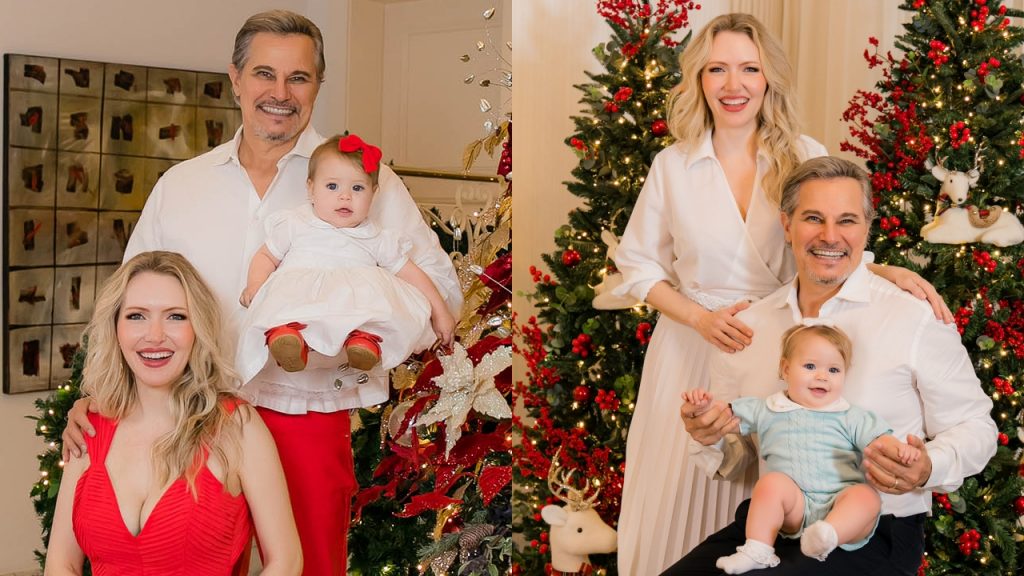 Edson Celulari e Karin Roepke comentam primeiro natal ao lado da filha, Chiara