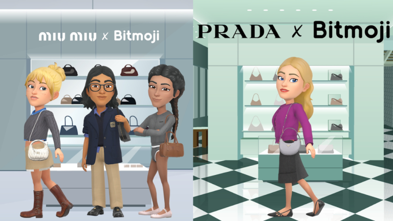 Snapchat lança parceria inédita com Prada e Miu Miu para personalização de Bitmojis