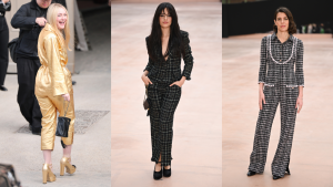 Com inspirações monocromáticas, celebs marcam presença em desfile da Chanel