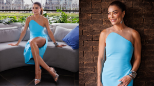 Com direito a super fenda, Juliana Paes aparece com vestido de tirar o fôlego