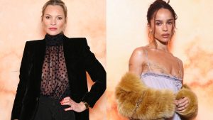 Kate Moss e Zoë Kravitz abusam da transparência em desfile da Saint Laurent na PFW